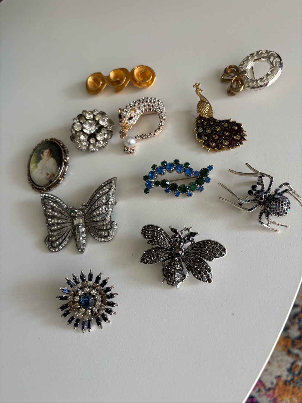Vintage-Inspired gemstone brooches